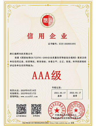 信用企業(yè)AAA證書